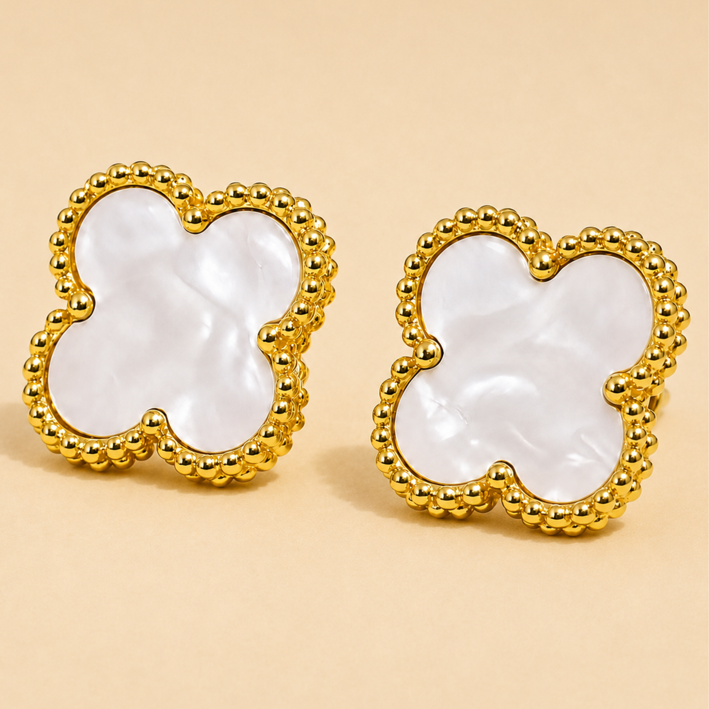 White Four Leaf Clover Anti Tarnish Earring Rs. 99