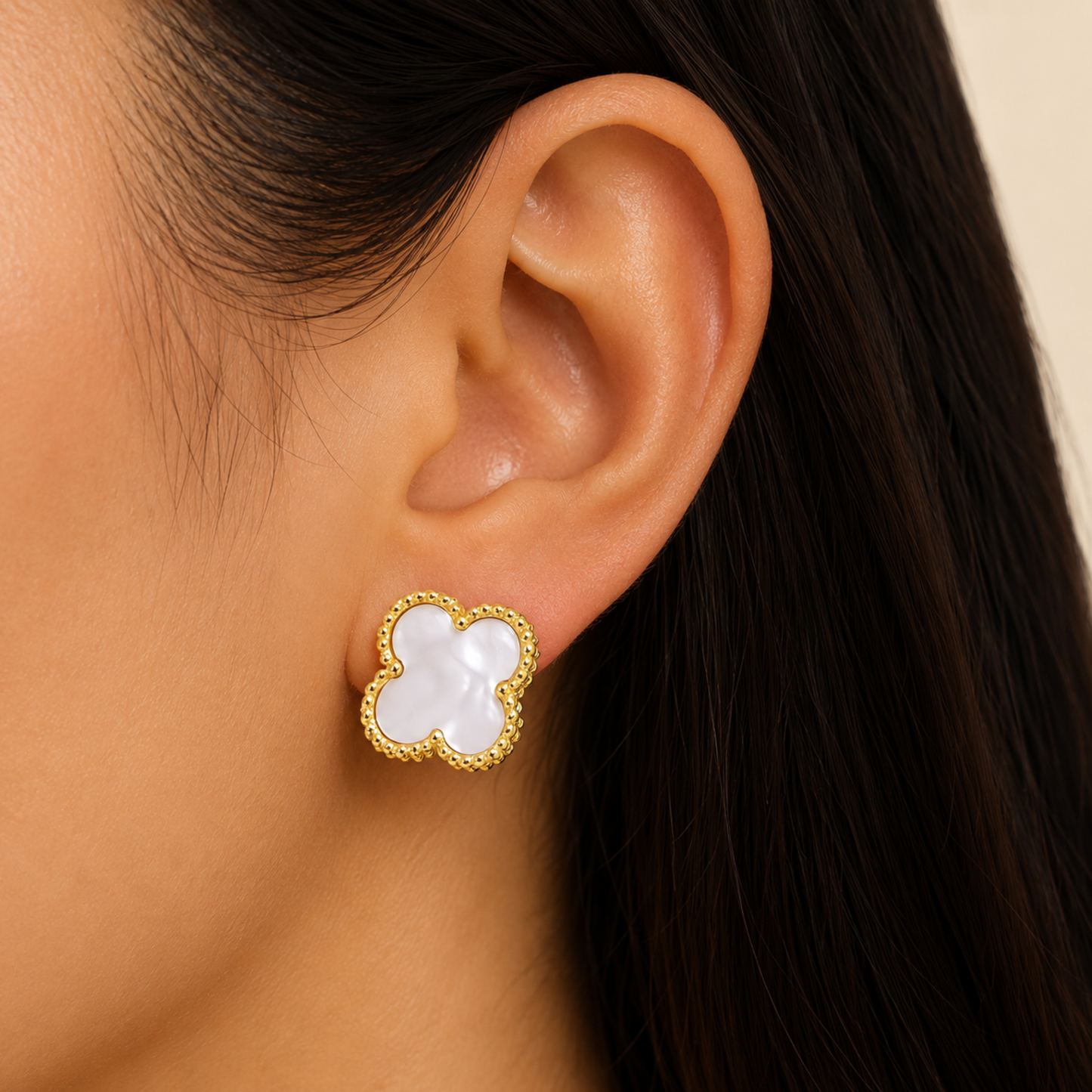 White Four Leaf Clover Anti Tarnish Earring Rs. 99