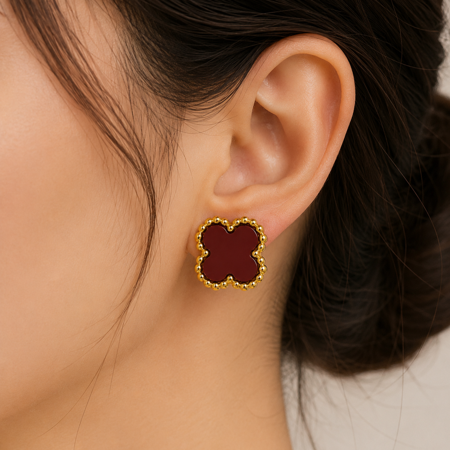 Scarlet Clover Anti Tarnish Stud Earrings Rs. 99