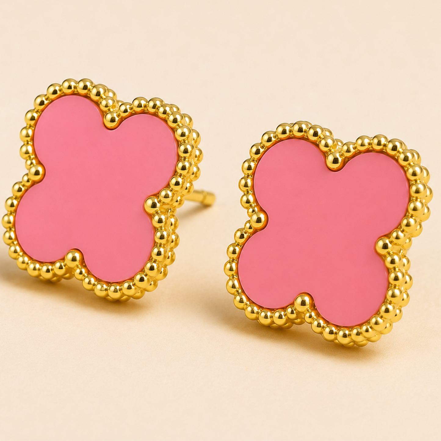 Pink Clover Anti Tarnish Stud Earrings Rs. 99