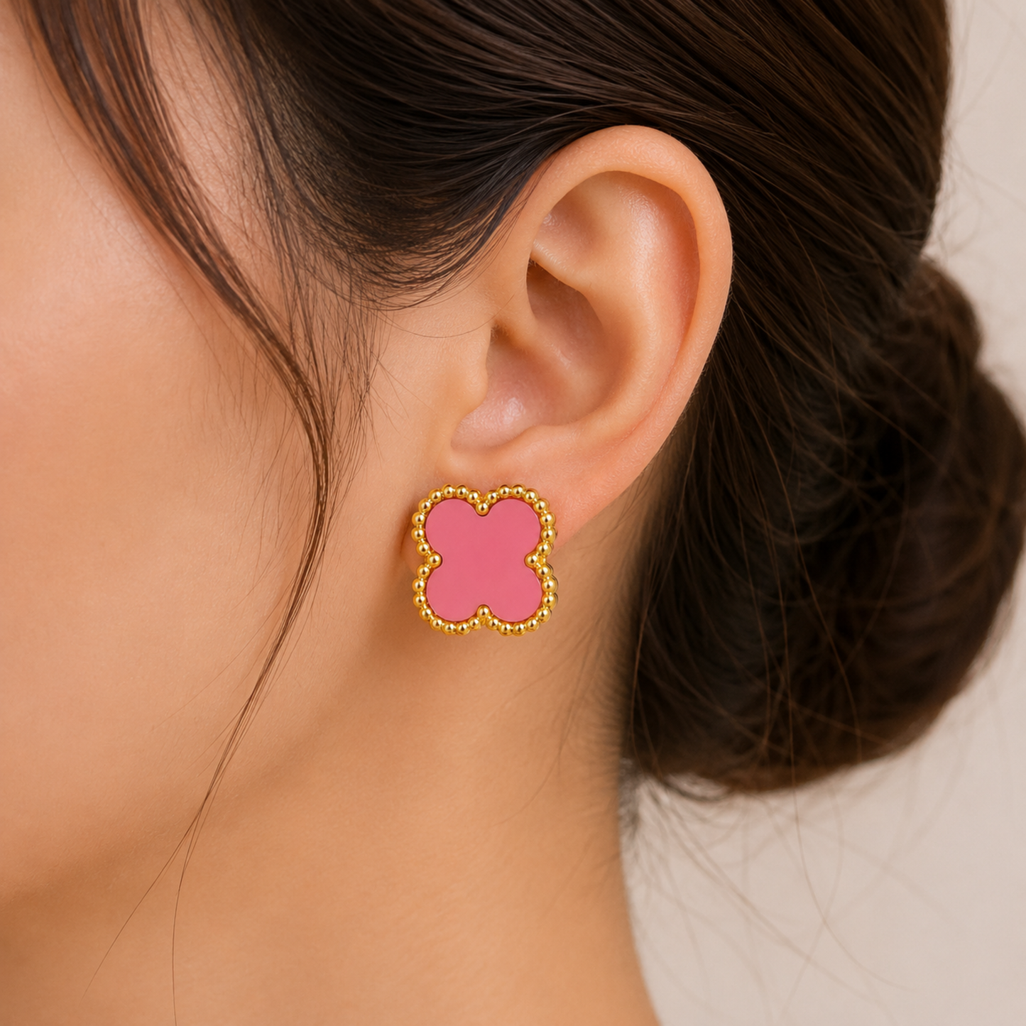 Pink Clover Anti Tarnish Stud Earrings Rs. 99