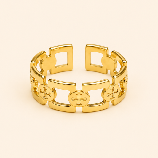 18K Gold Plated Luxe Iconic Link Ring