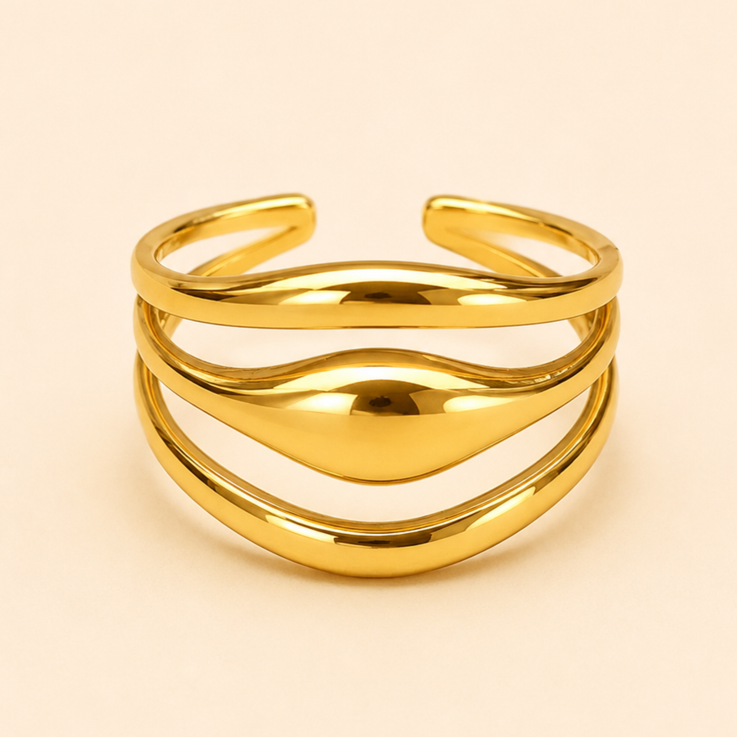 18K Gold Plated Trendy Multi Layer Ring