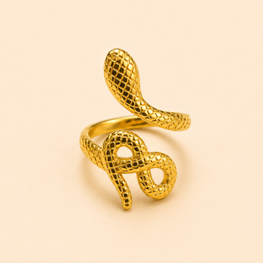 18K Gold Plated Golden Serpent Wrap Ring