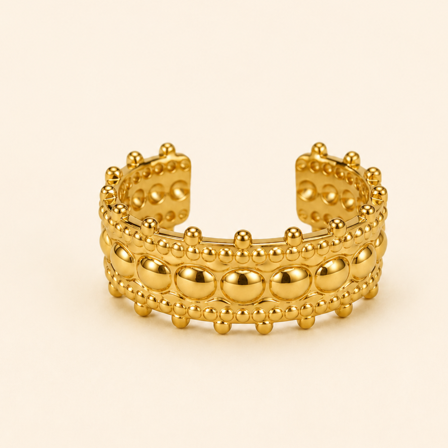 18K Gold Plated Golden Dotted Luxe Ring