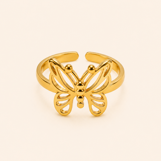 18K Gold Plated Butterfly Aura Ring