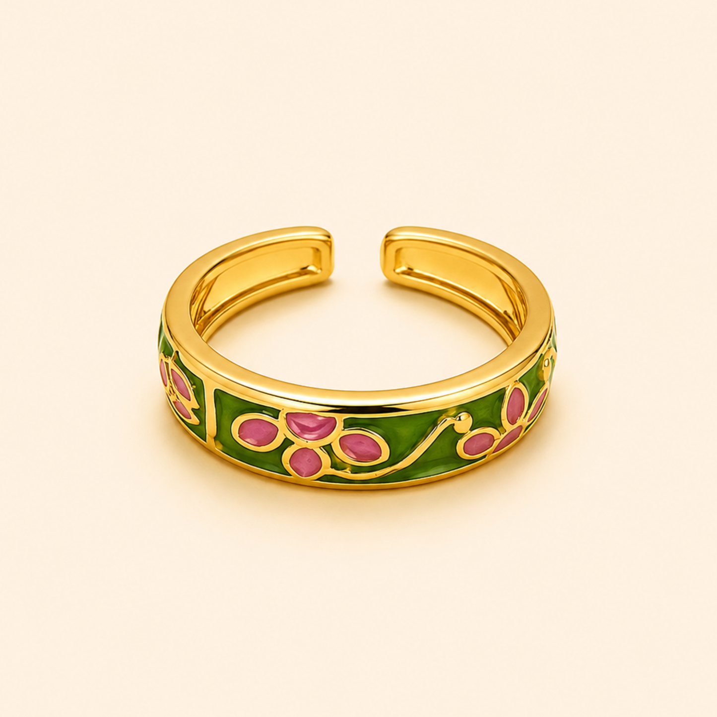 18K Gold Plated Minimal Flower Aura Ring