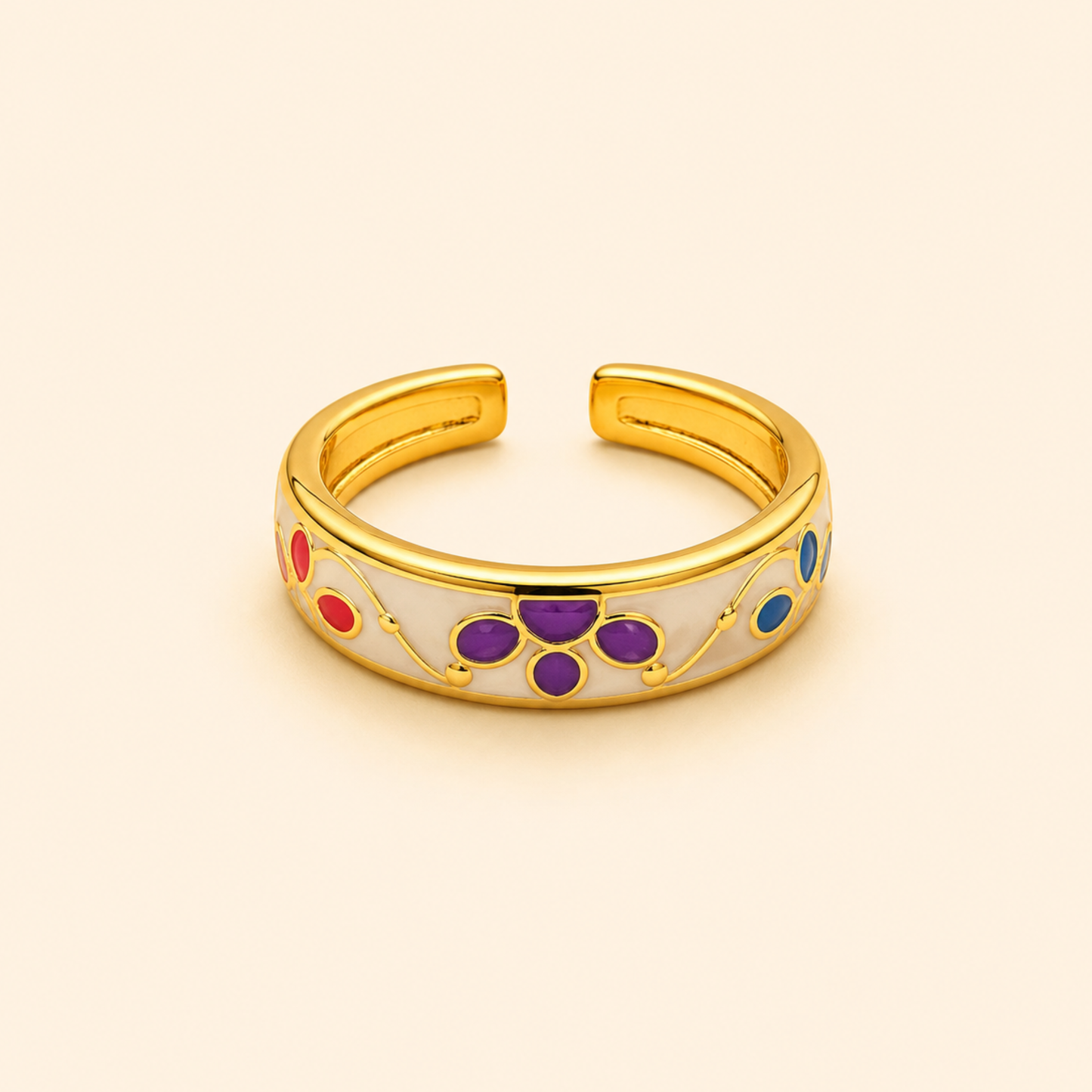 18K Gold Plated Minimal Flower Aura Ring