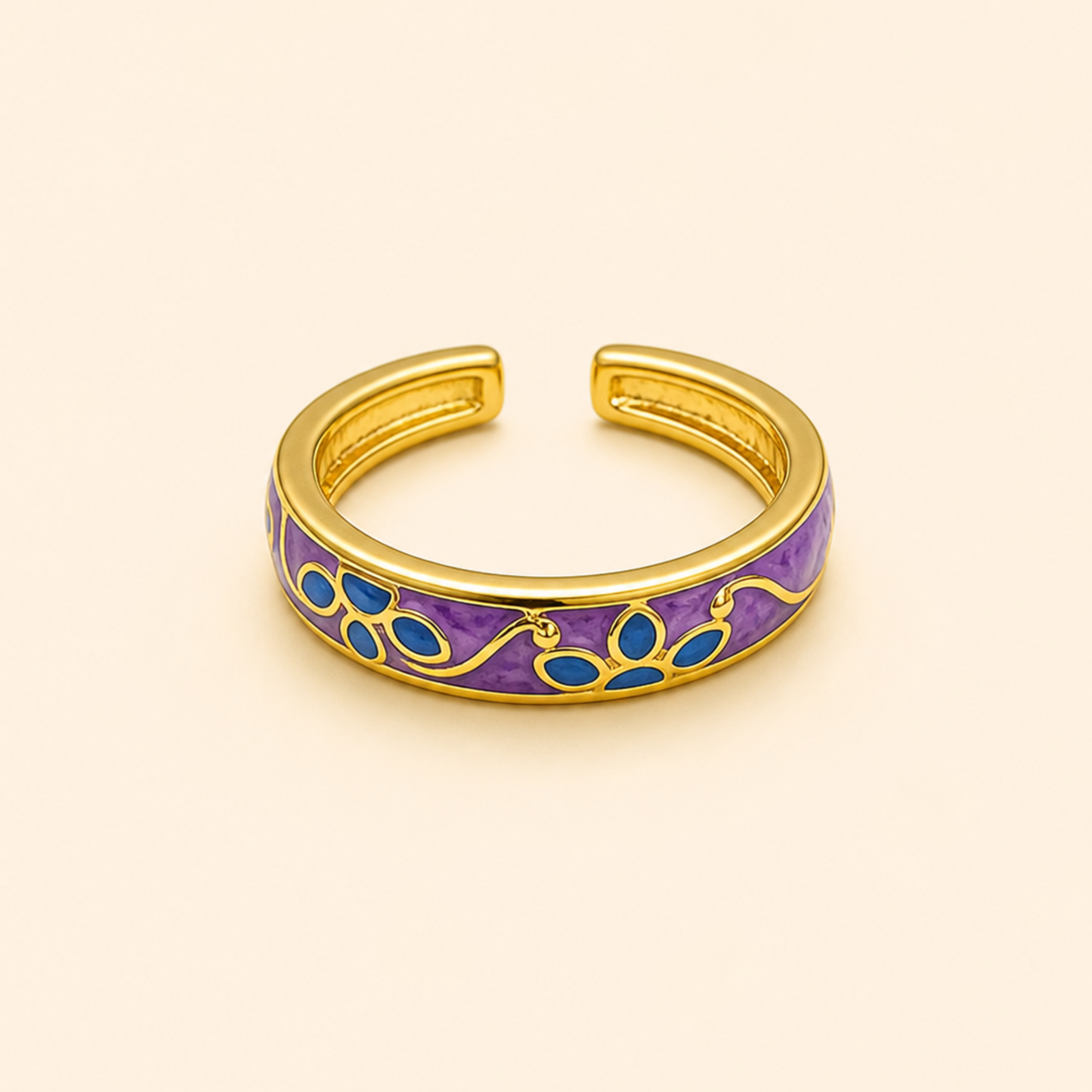 18K Gold Plated Minimal Flower Aura Ring