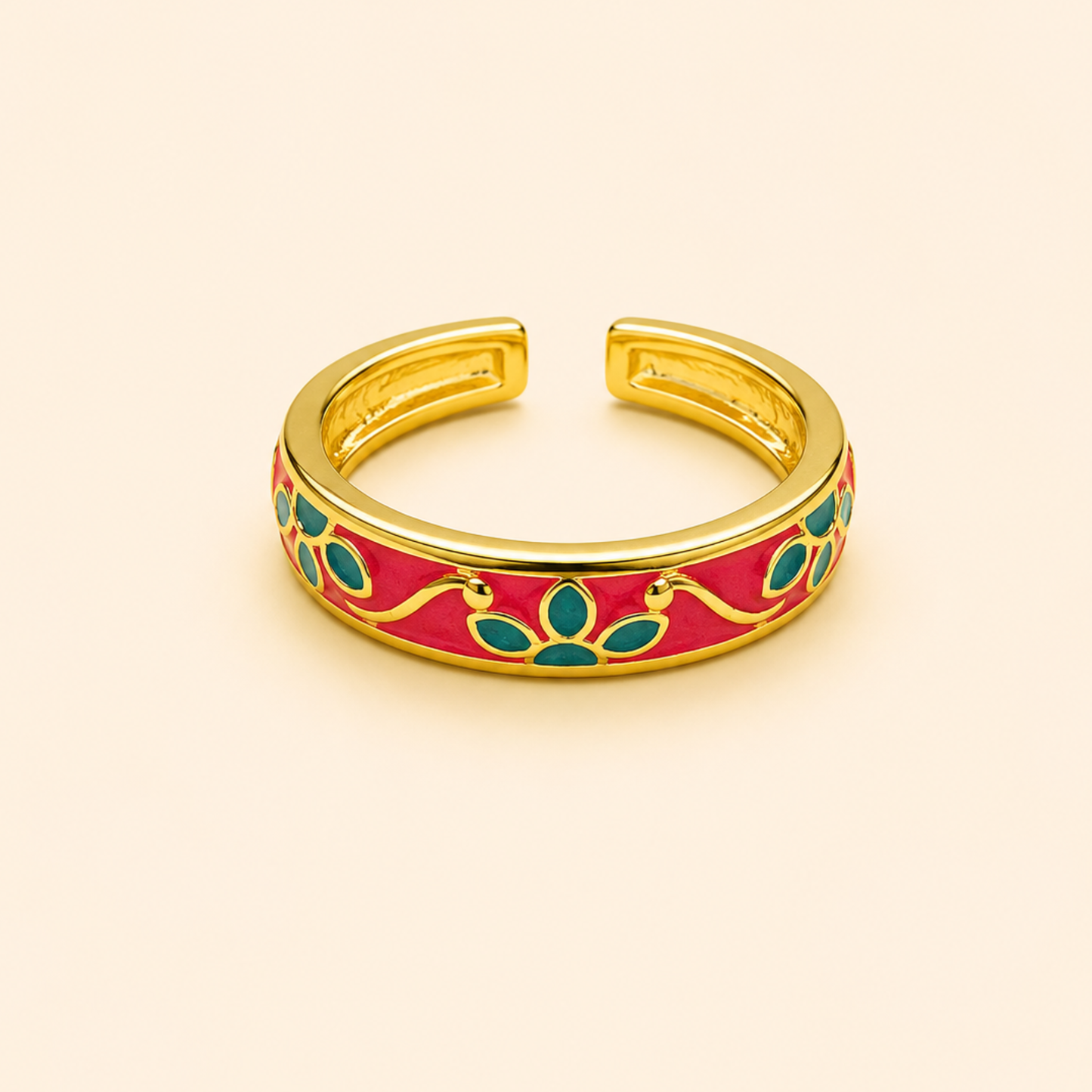 18K Gold Plated Minimal Flower Aura Ring