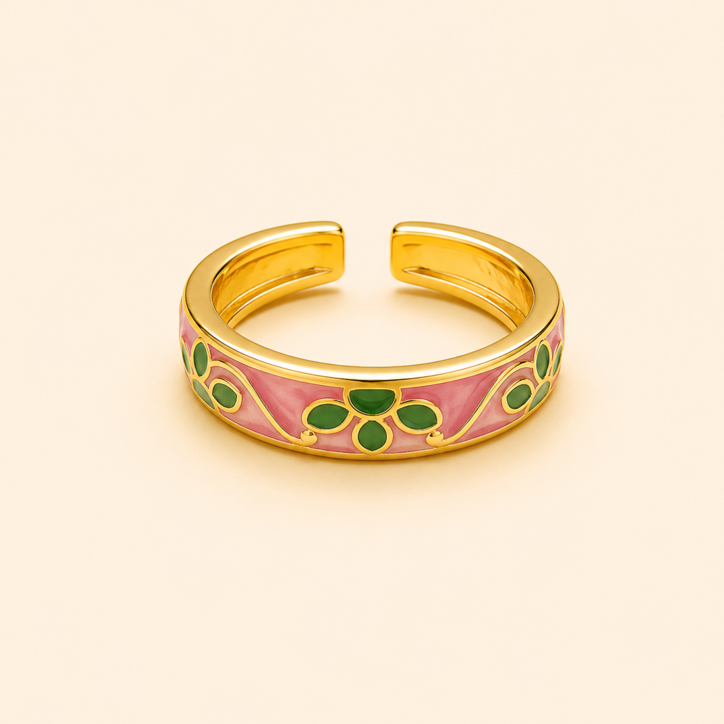18K Gold Plated Minimal Flower Aura Ring