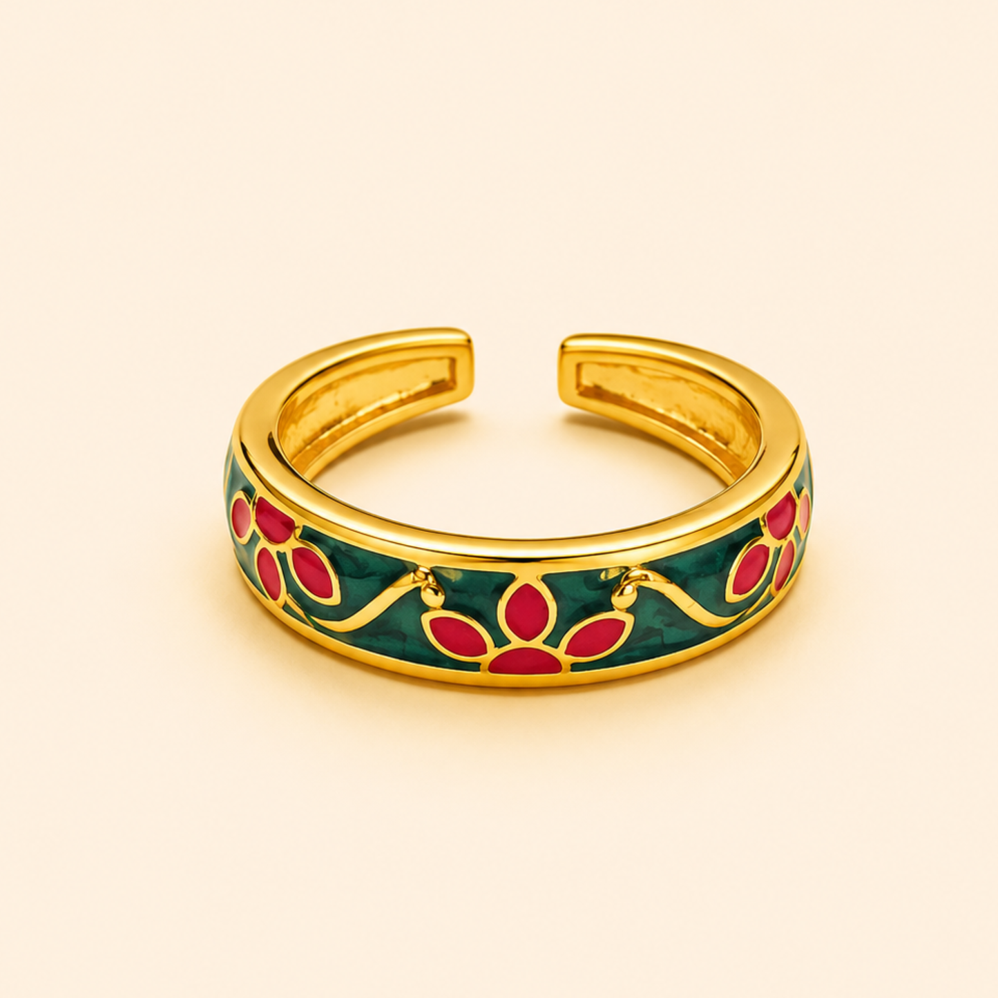 18K Gold Plated Minimal Flower Aura Ring