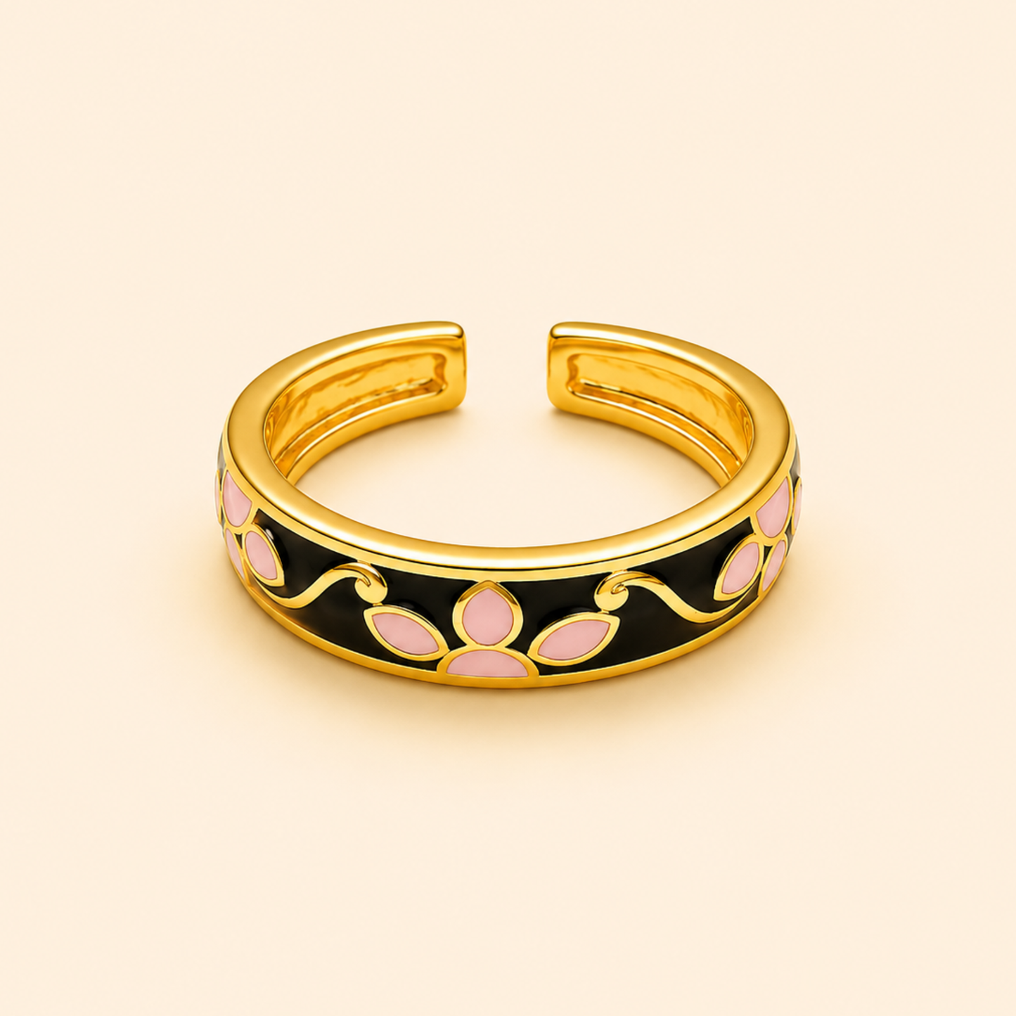 18K Gold Plated Minimal Flower Aura Ring