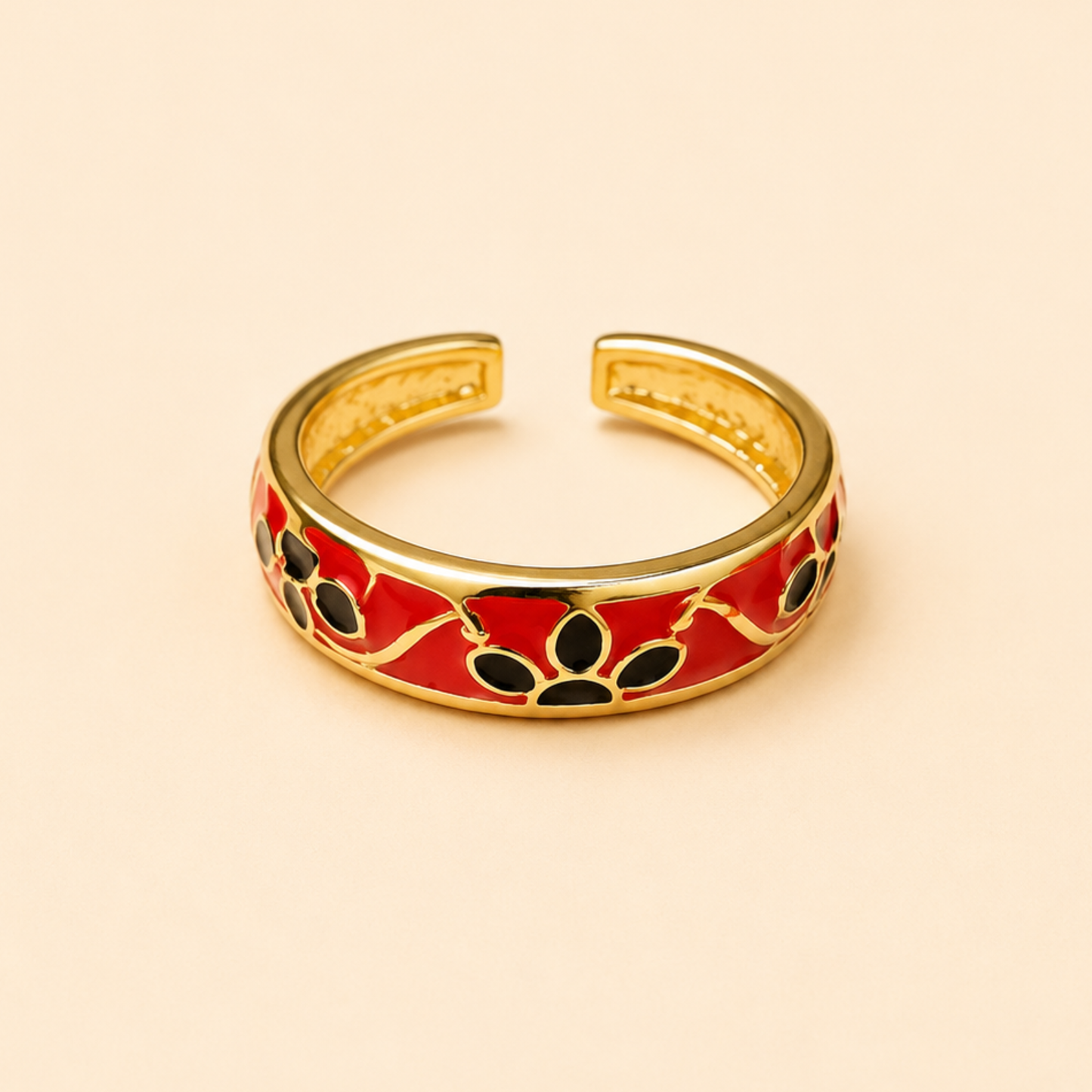 18K Gold Plated Minimal Flower Aura Ring