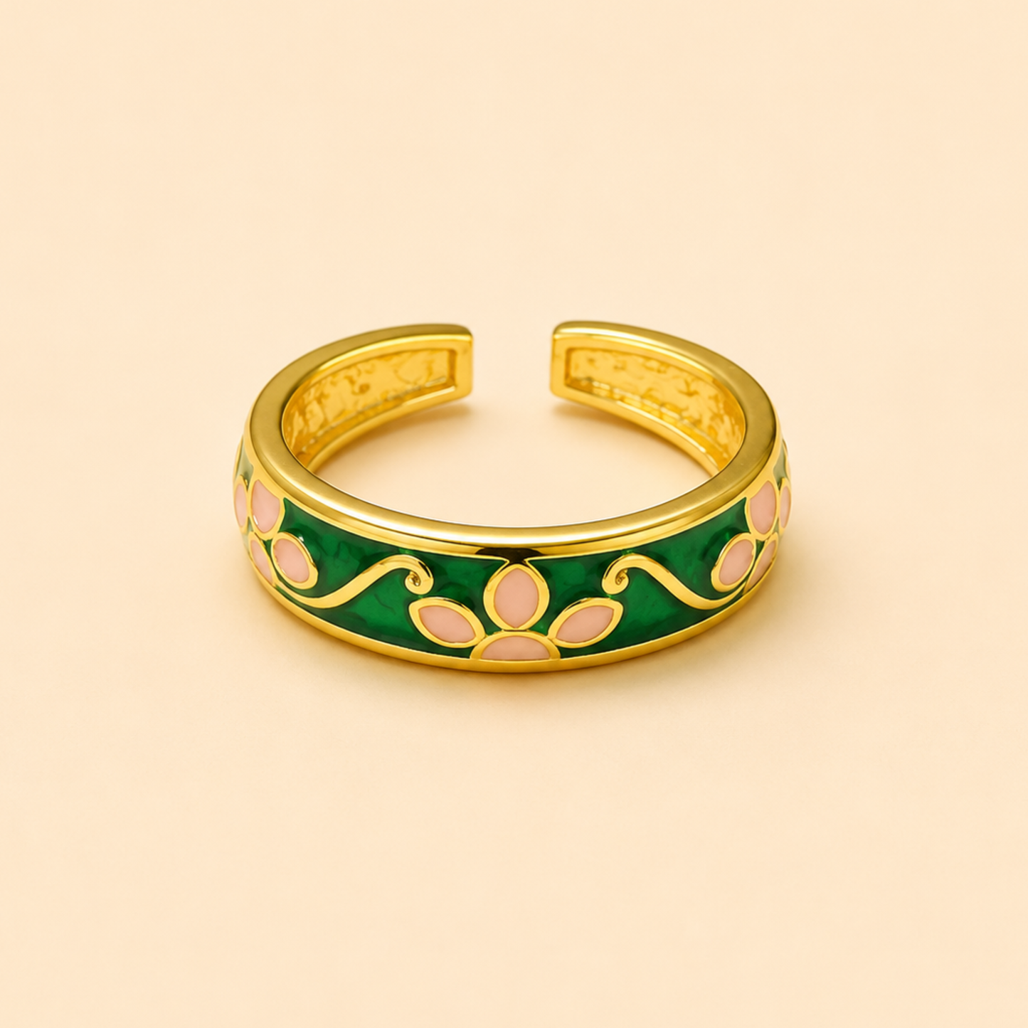 18K Gold Plated Minimal Flower Aura Ring
