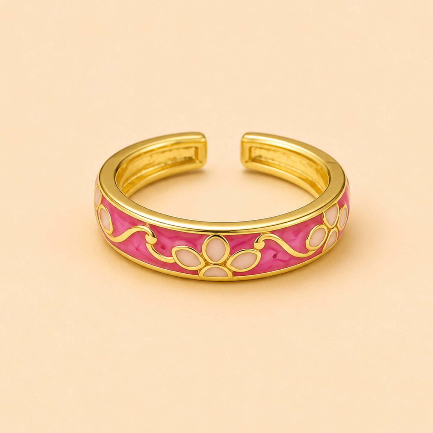18K Gold Plated Minimal Flower Aura Ring