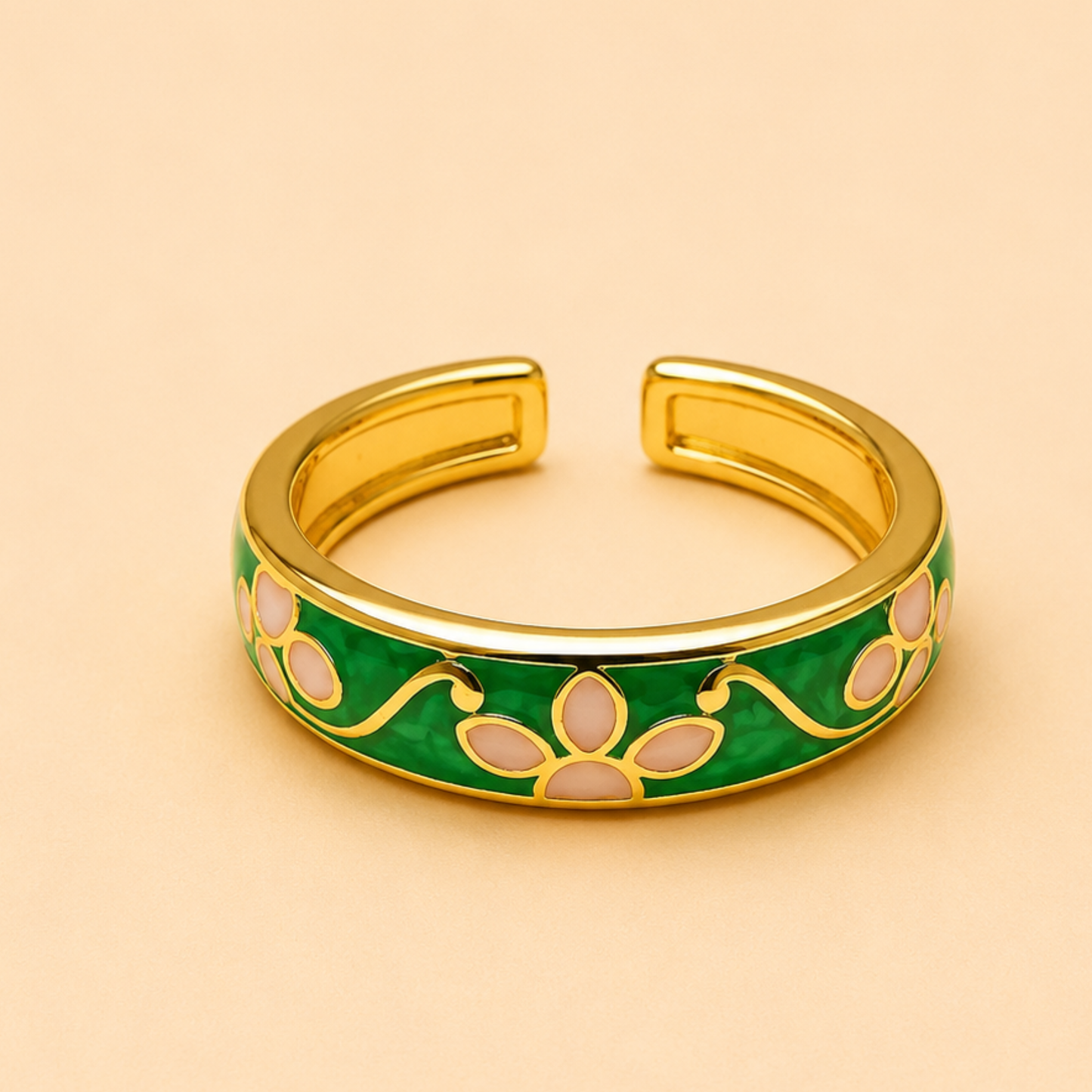 18K Gold Plated Minimal Flower Aura Ring
