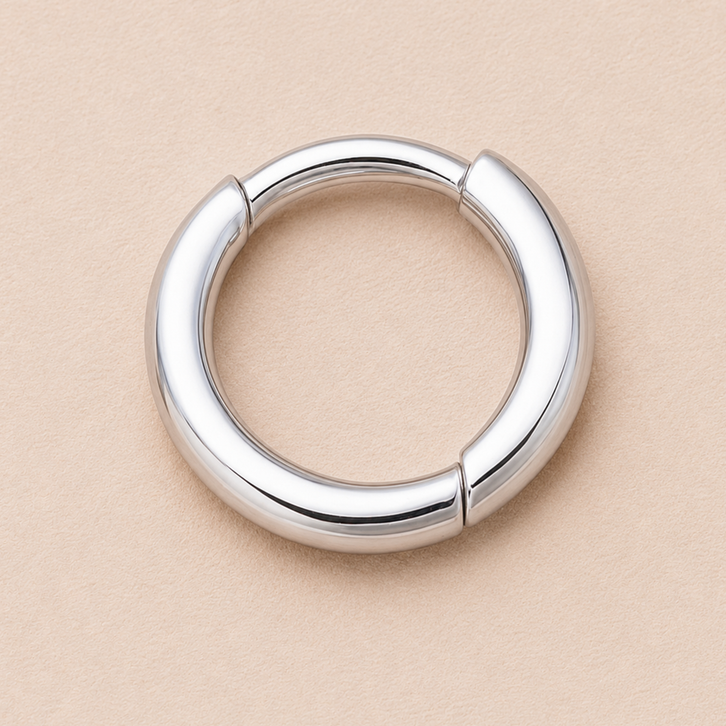 Men - Silver Hoop Earring - One Side
