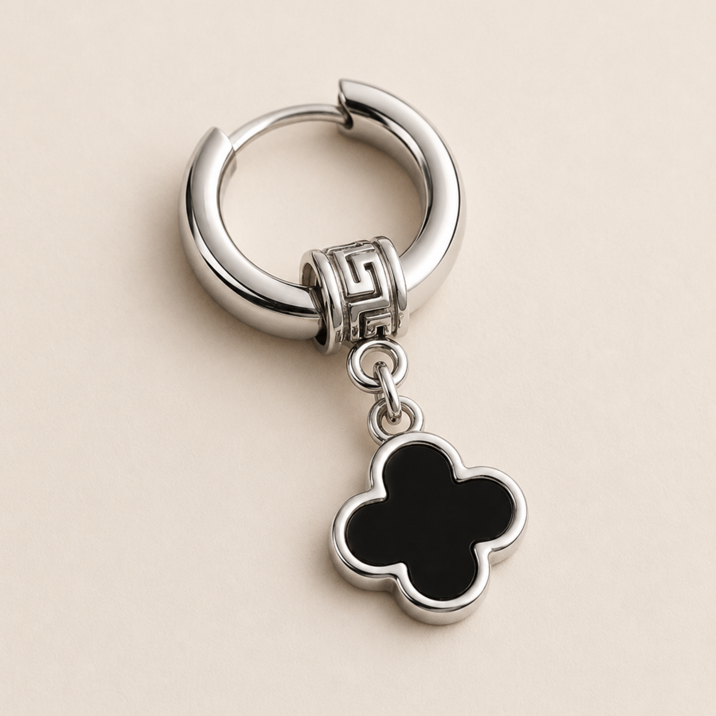 Men- Obsidian Charm Earring