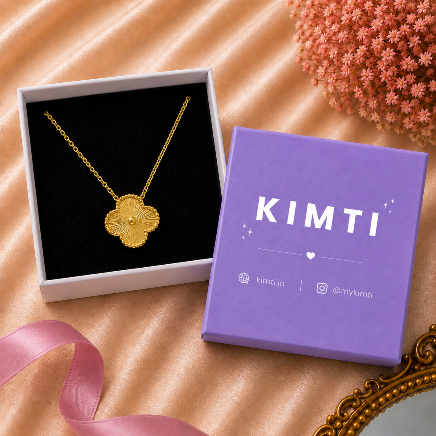 Golden Clover Flower Anti Tarnish Necklace