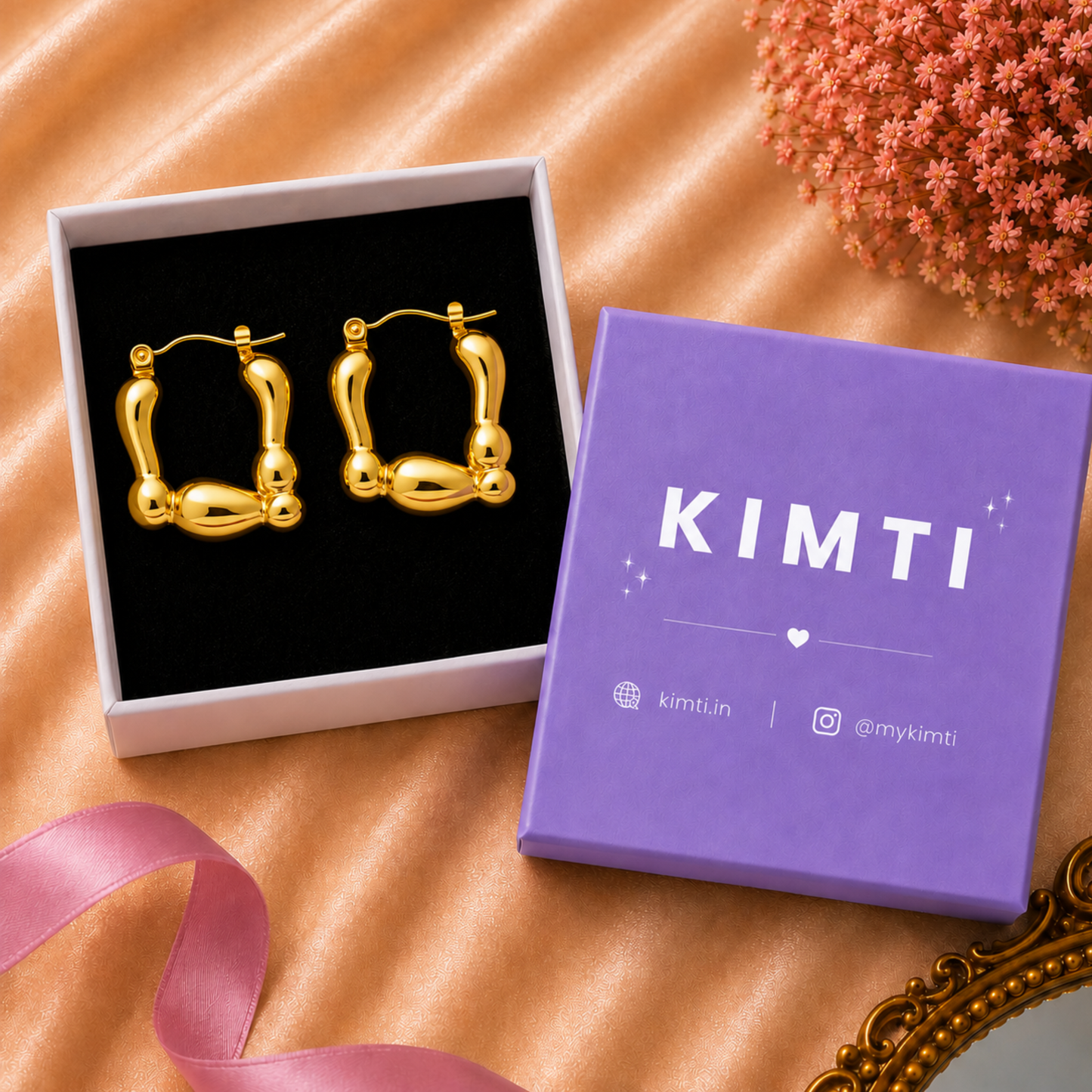 18k gold plated Orbique Hoops Earring