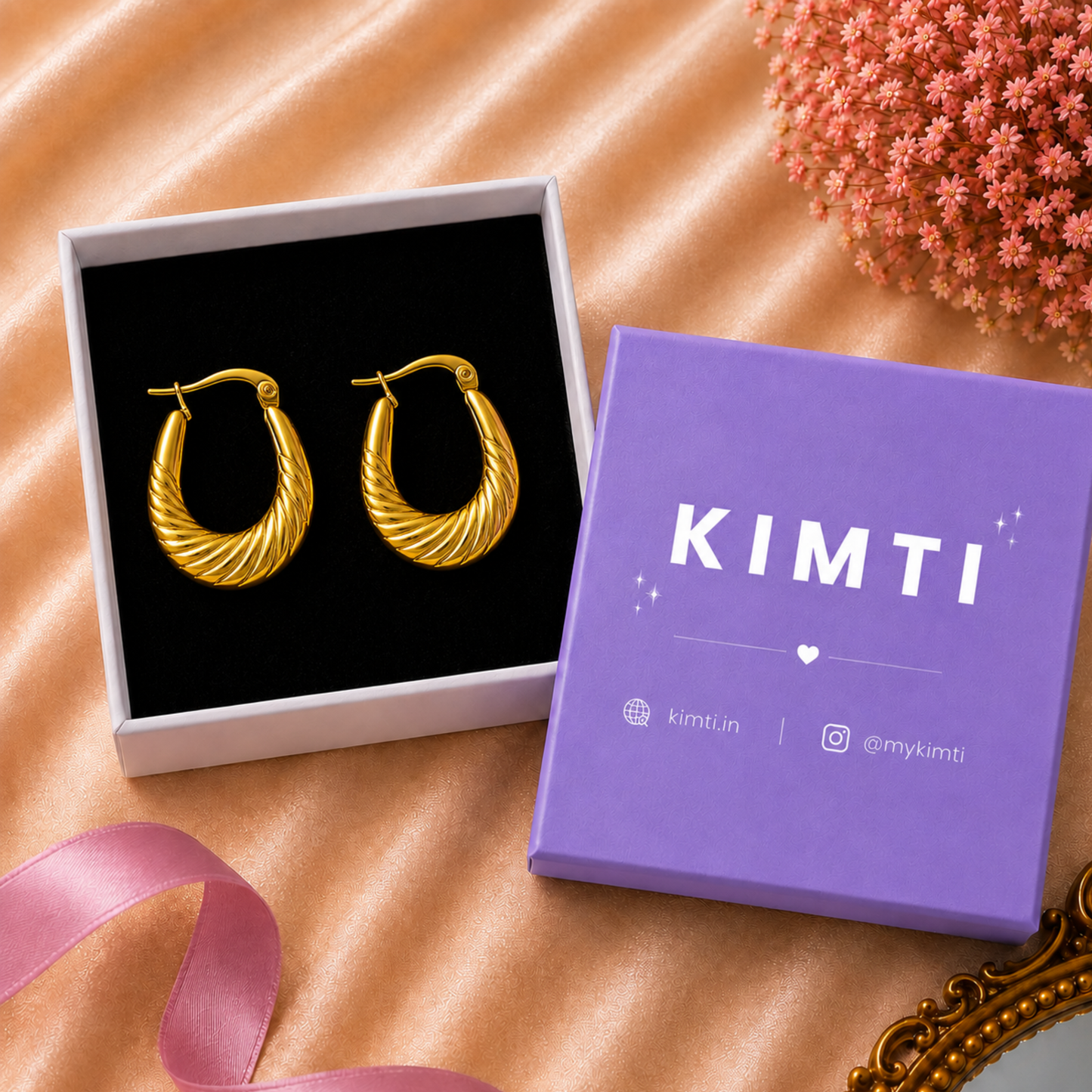 18k Gold-Plated Gilded Swirl Hoops Earring