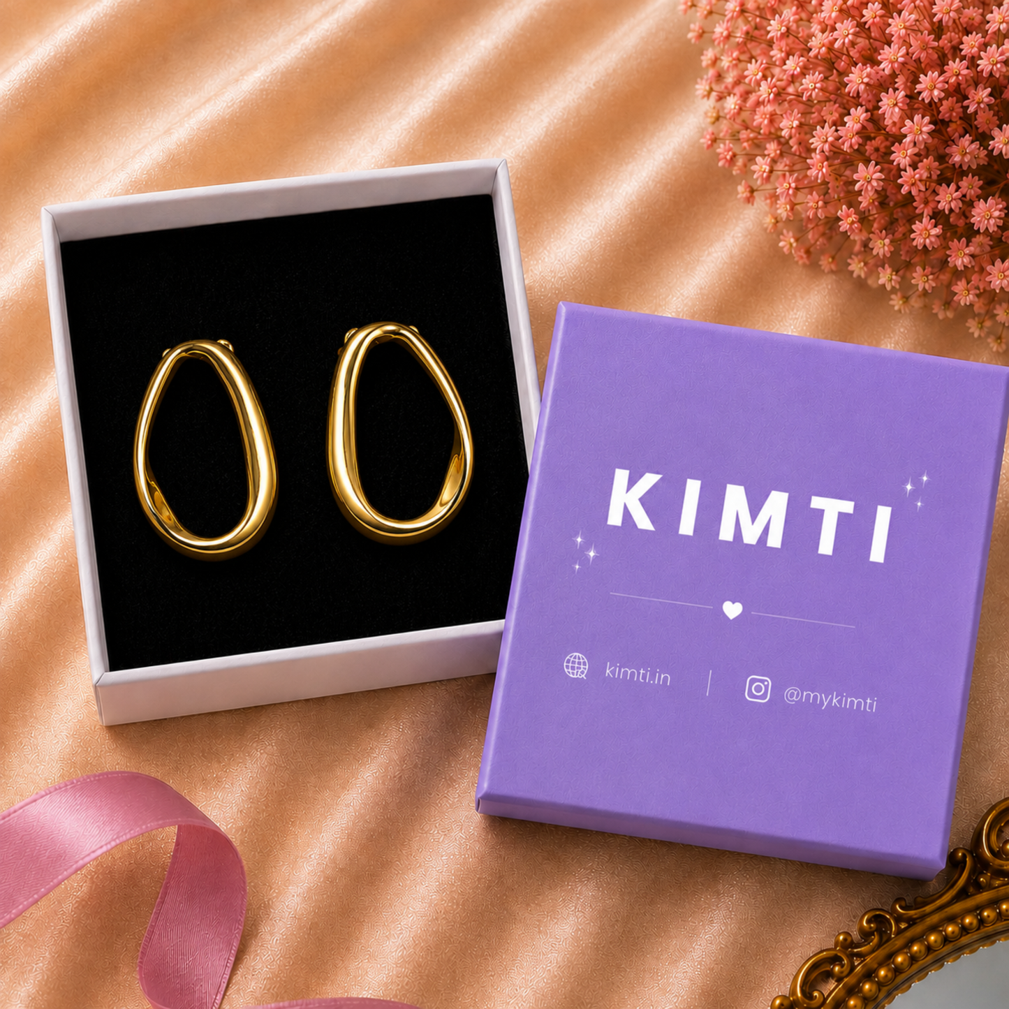 18K Gold Plated Modern Sculpt Hoops