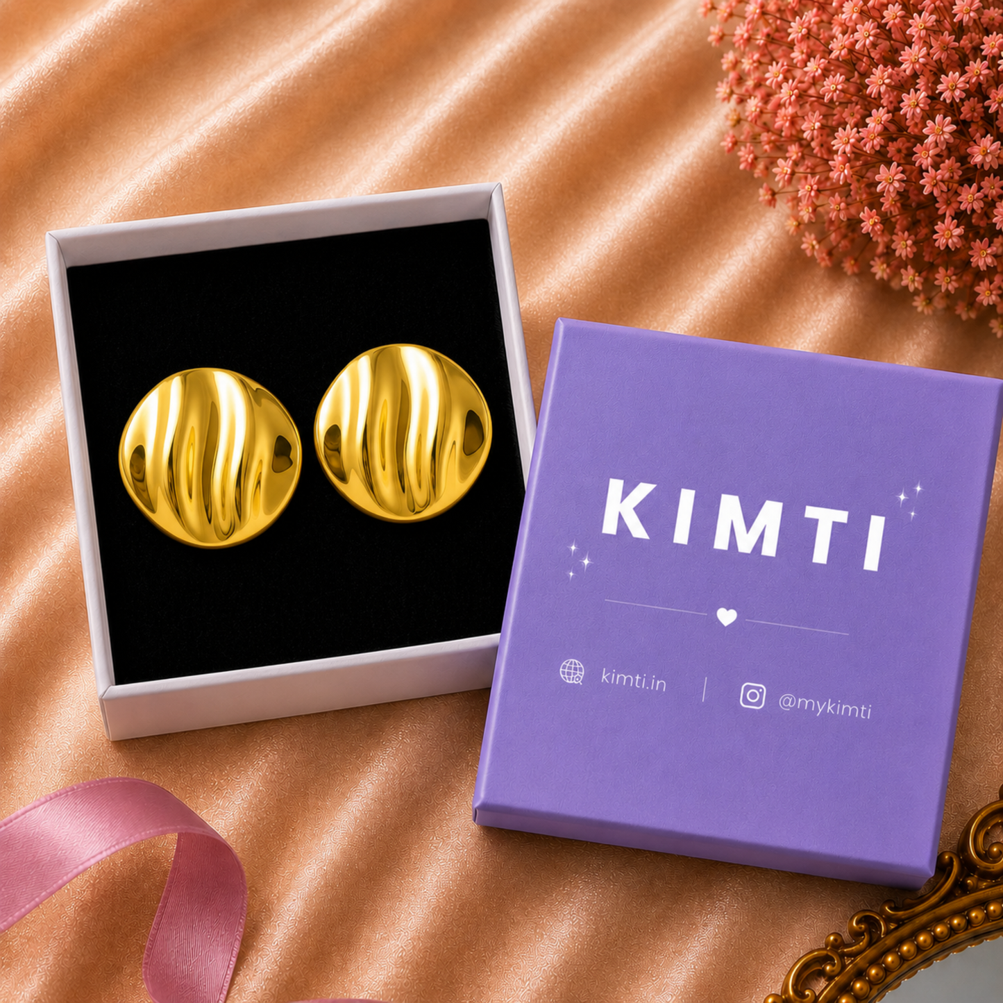 18k gold plated Molten Glow stud Earring