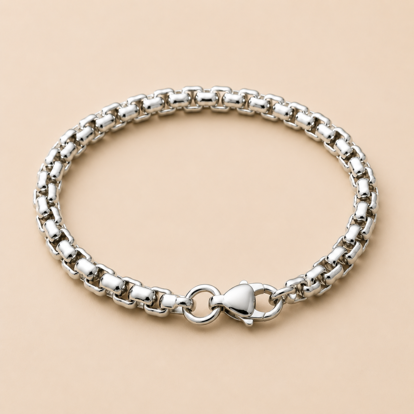 Men - Anti Tarnish Silver Titanium Link Bracelet