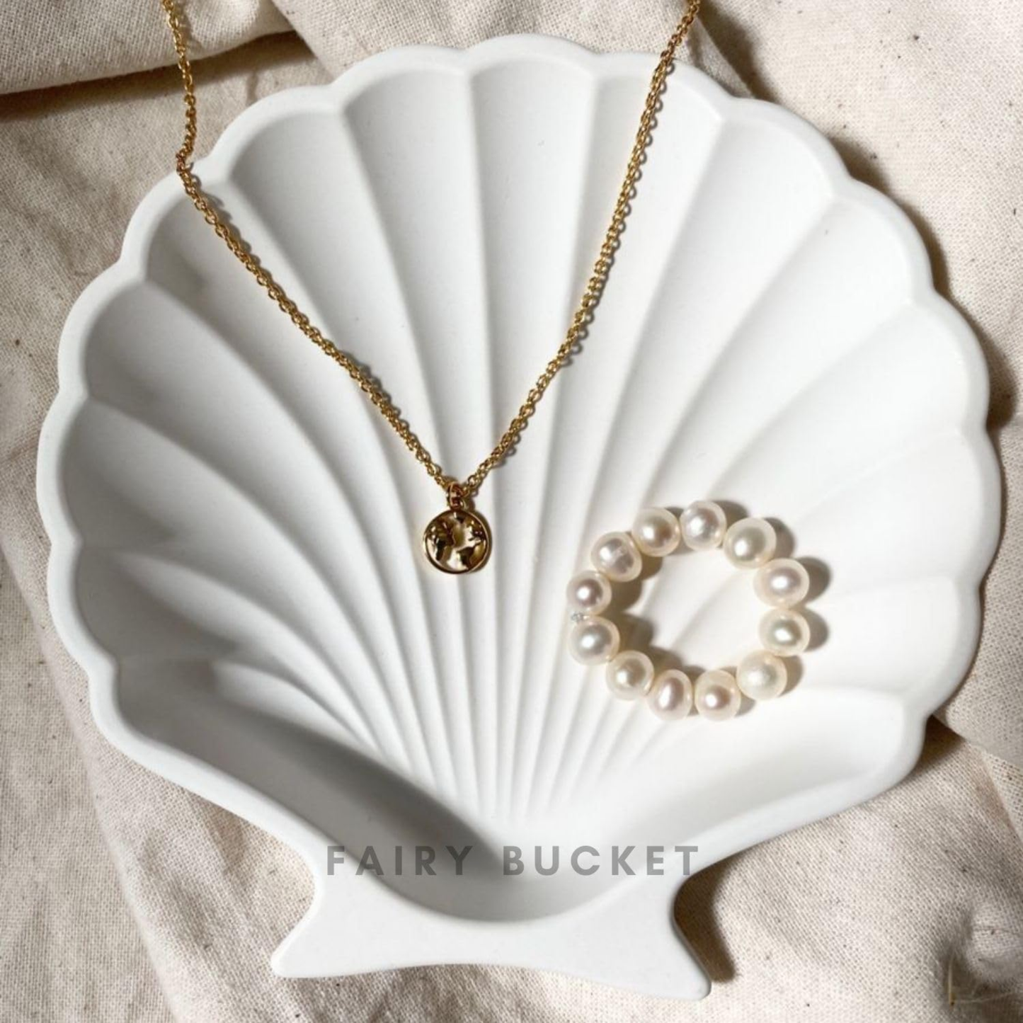 White Seashell Trinket Dish for Jewelry Storage