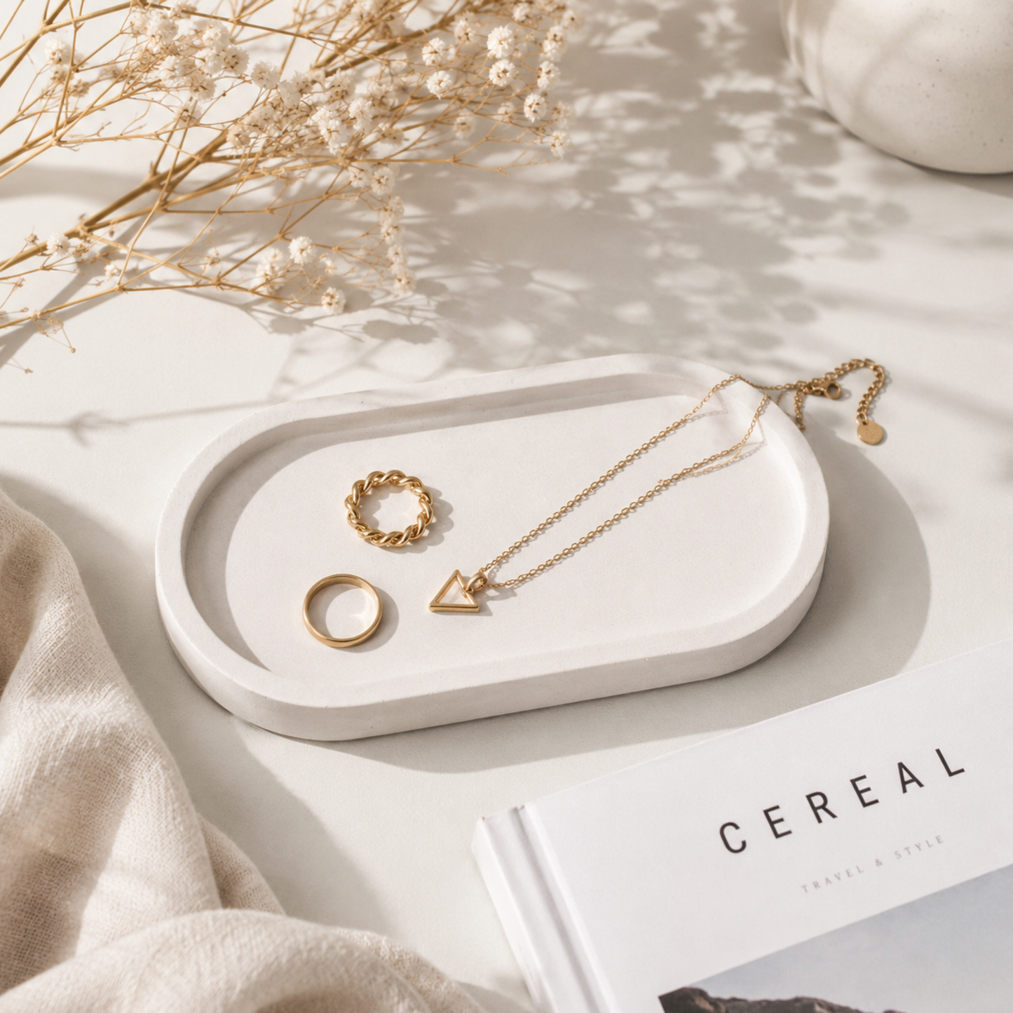 Aesthetic Jewelry Organizer Tray for Accessories Storage