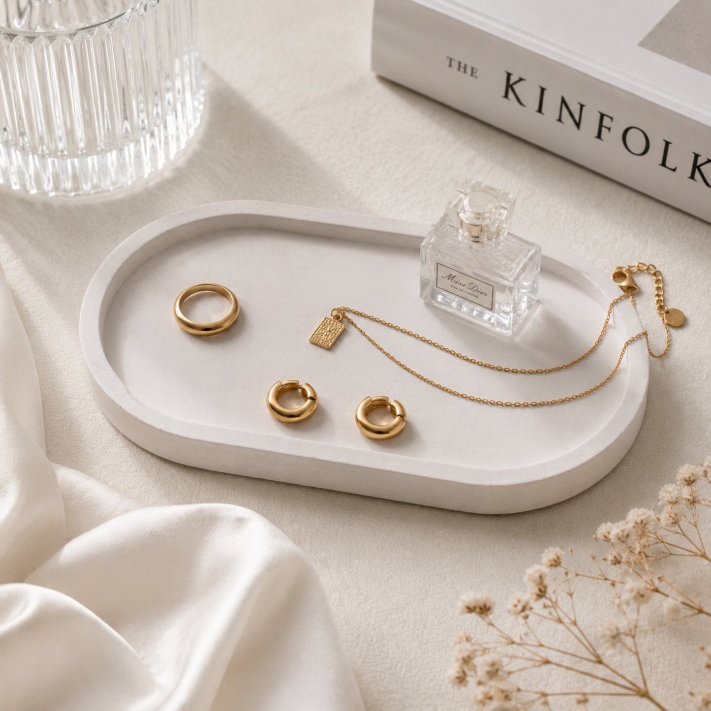 Aesthetic Jewelry Organizer Tray for Accessories Storage