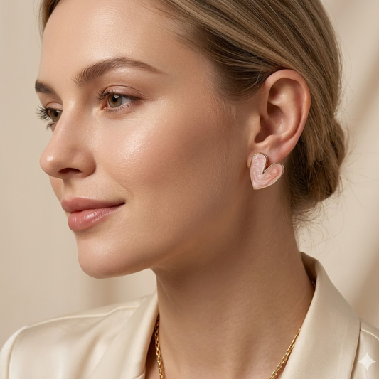 Love Heart Shape Stud Earrings