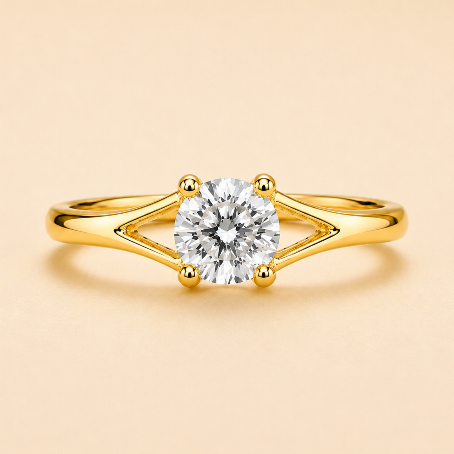 Gold Solitaire Diamond Ring