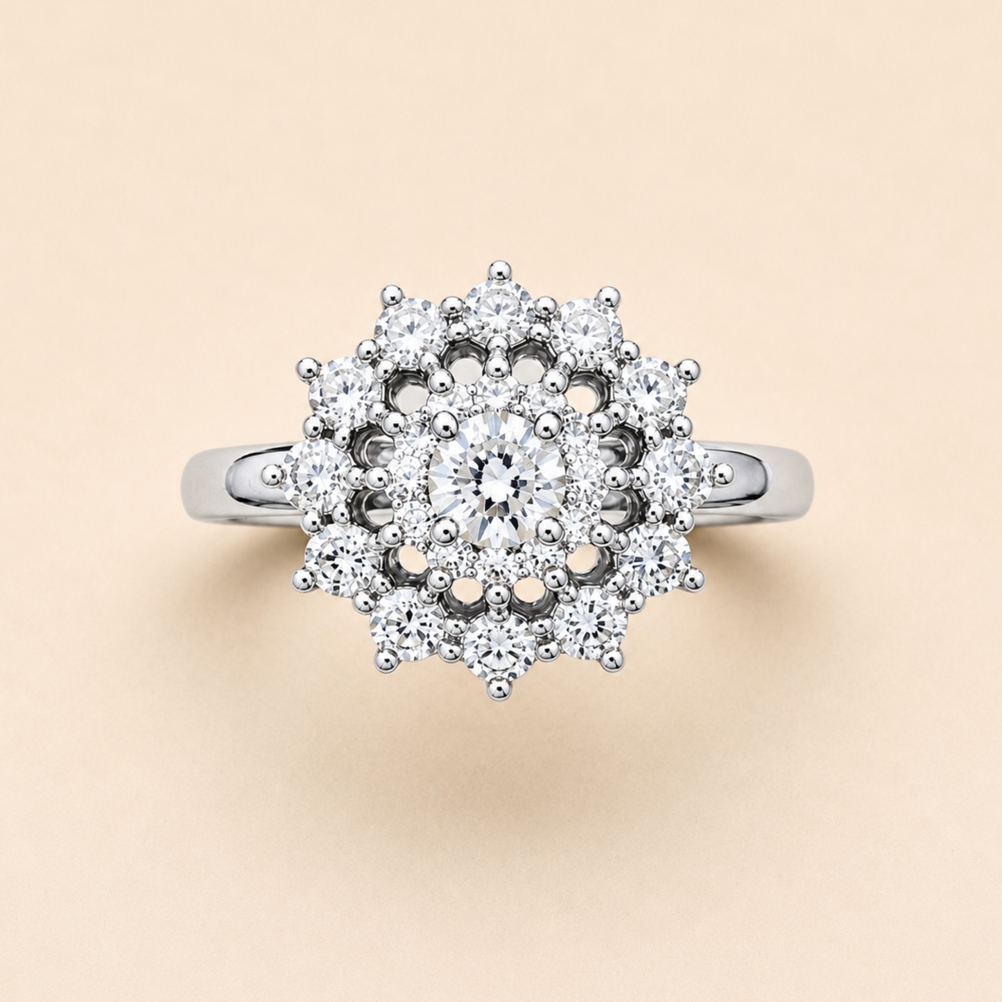 Sparkling Vintage Blossom Ring