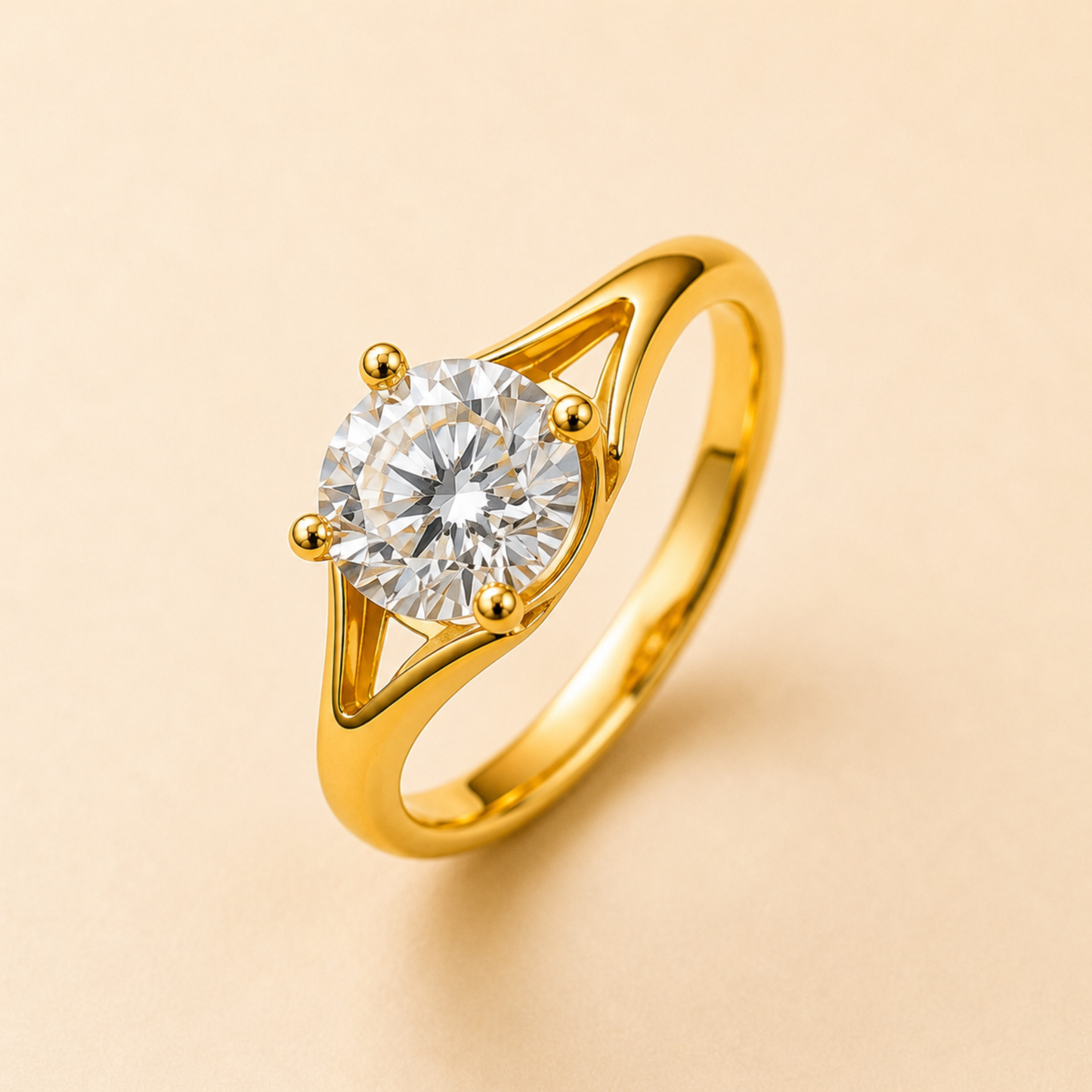 Elegant Diamond Look Gold Ring