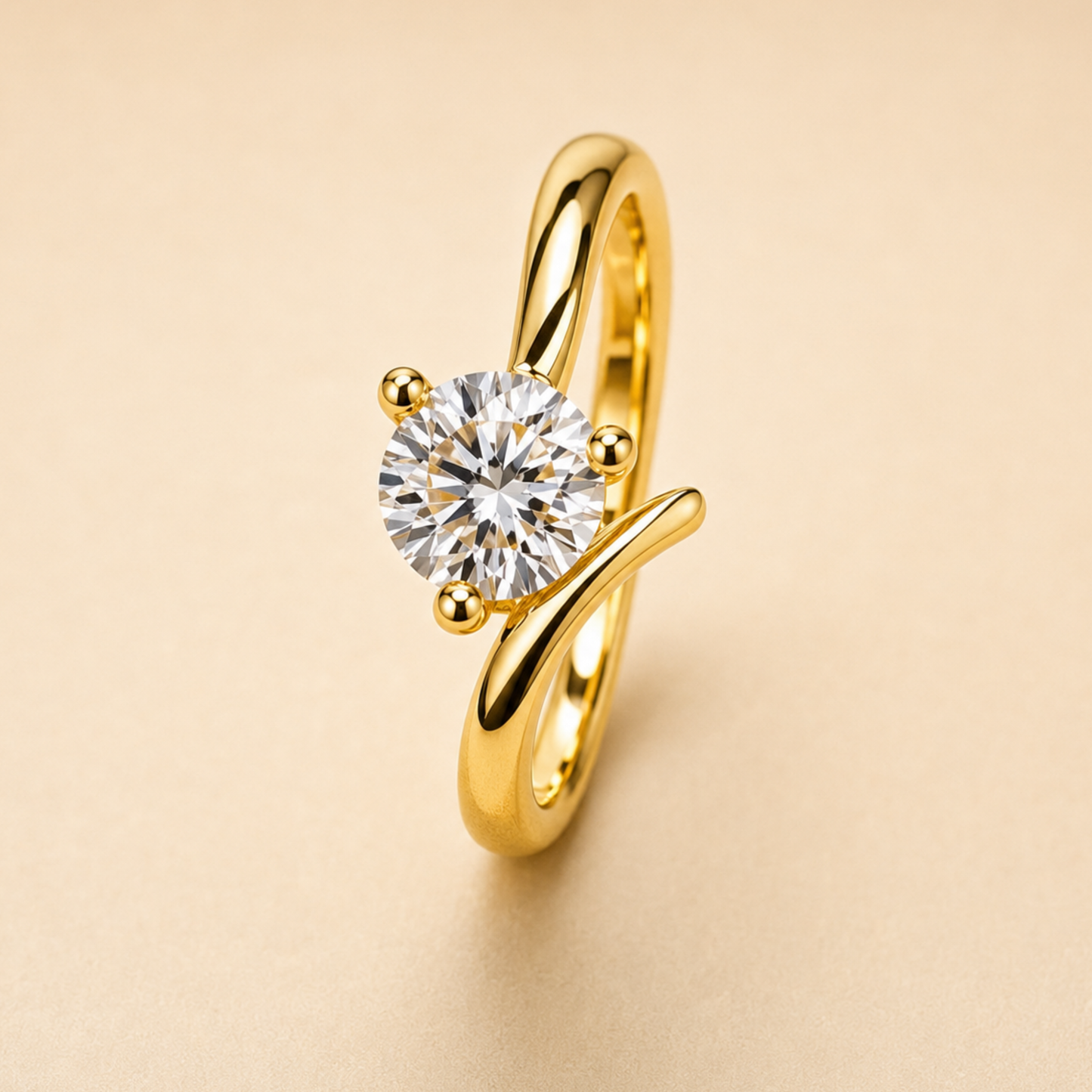 Minimalist Twist Crystal Ring