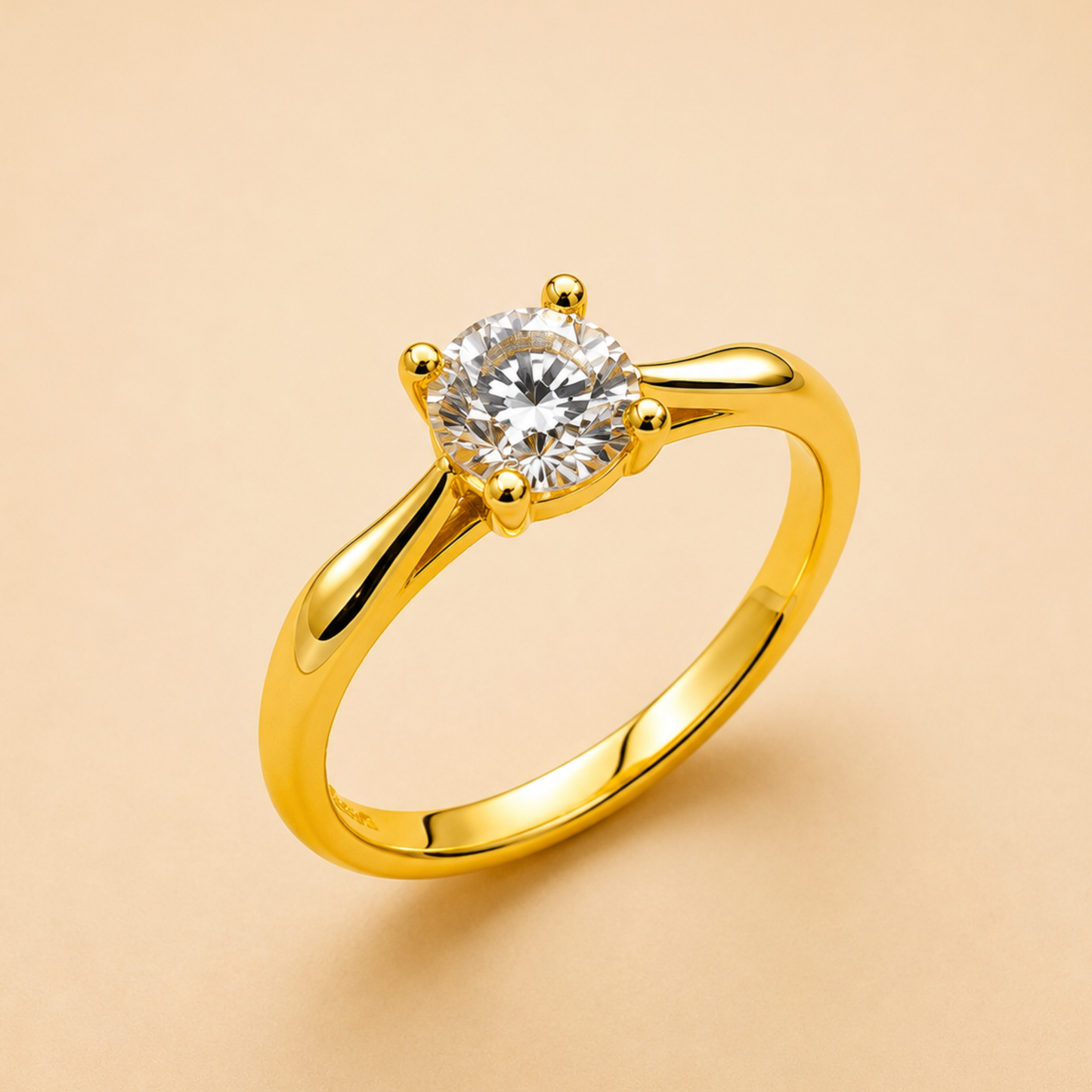 Classic Gold Plated Diamond Look Ring