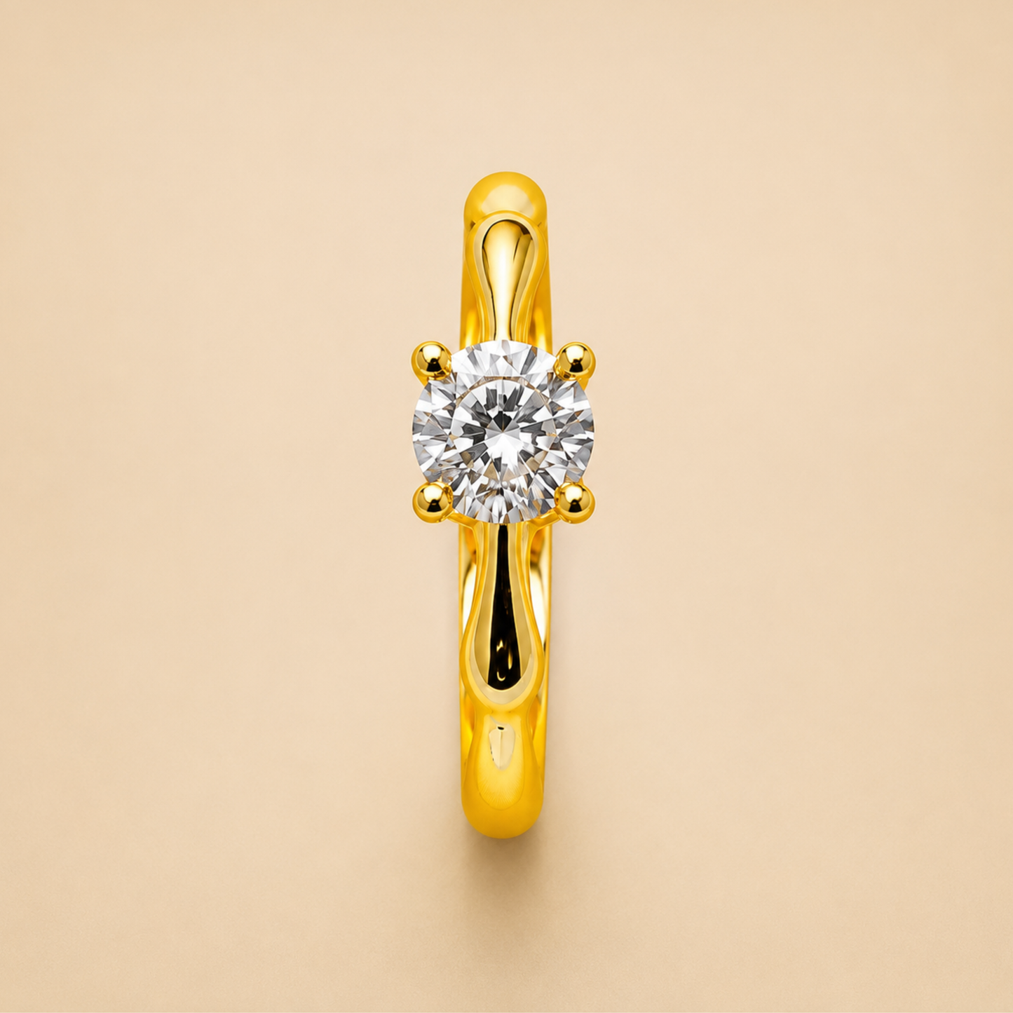 Classic Gold Plated Diamond Look Ring