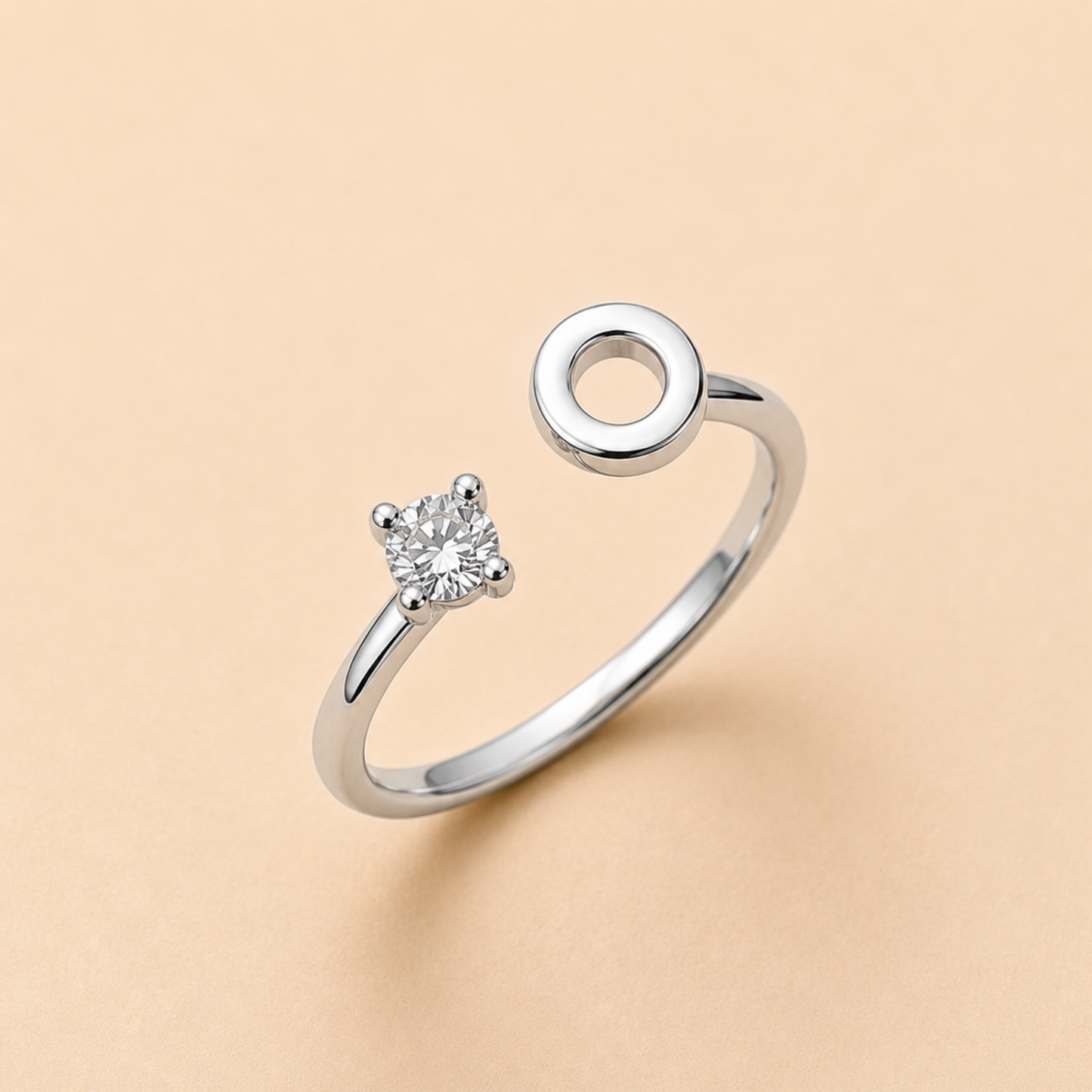 Minimalist O Initial Fashion Ring
