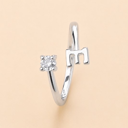 Monogram E Crystal Band Ring