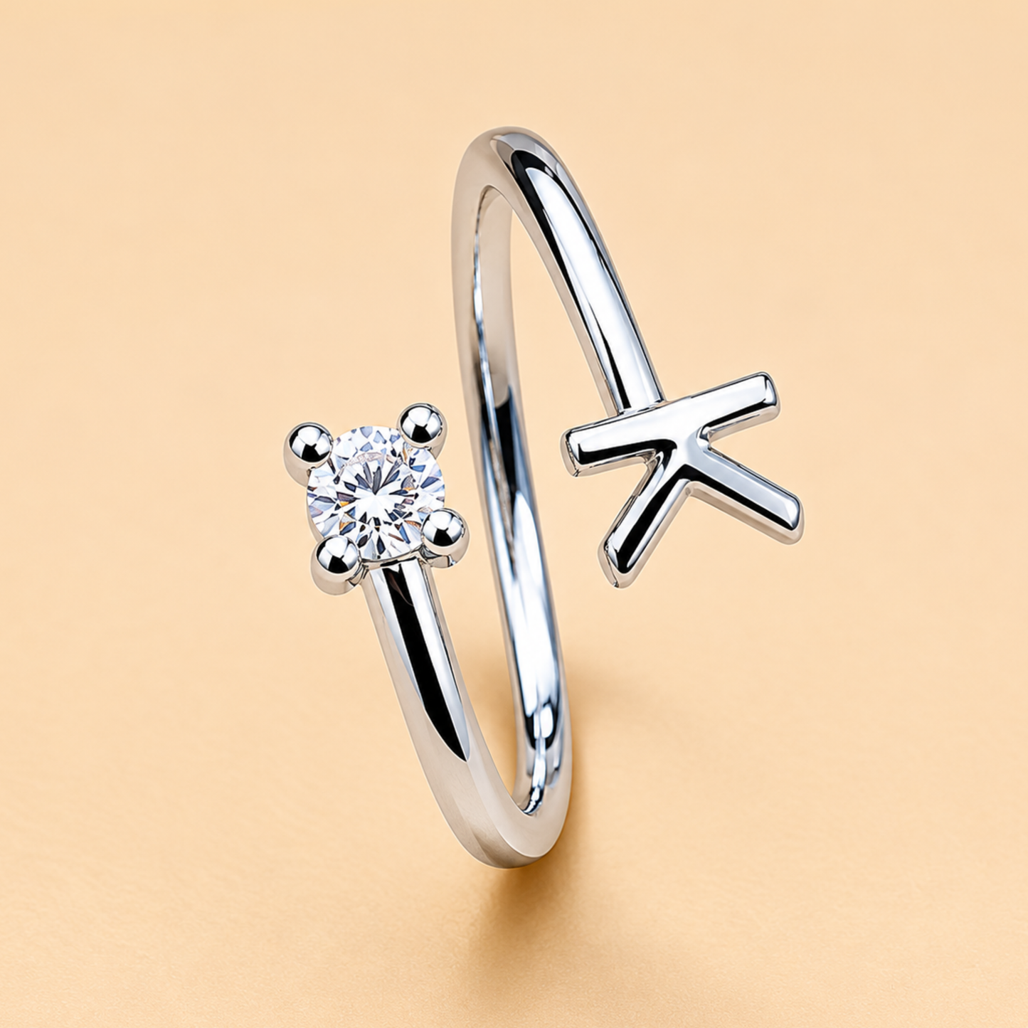 Crystal Crown K Ring