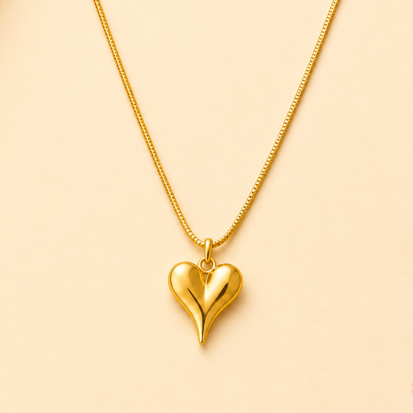 18K Gold Plated Elegant Heart Charm Necklace