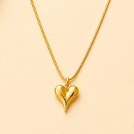 18K Gold Plated Elegant Heart Charm Necklace