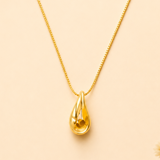 18K Gold Plated Elegant Teardrop Pendant Necklace
