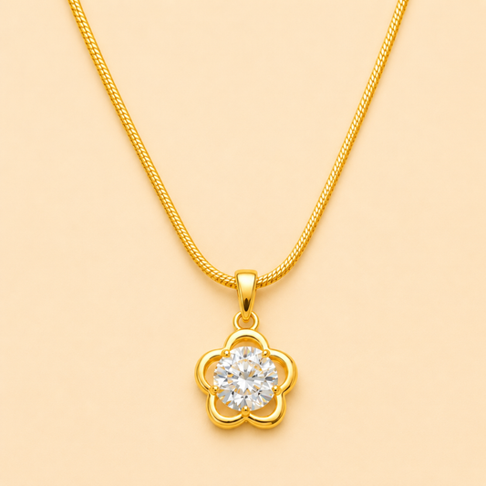 18K Gold Plated Flora Sparkle Necklace