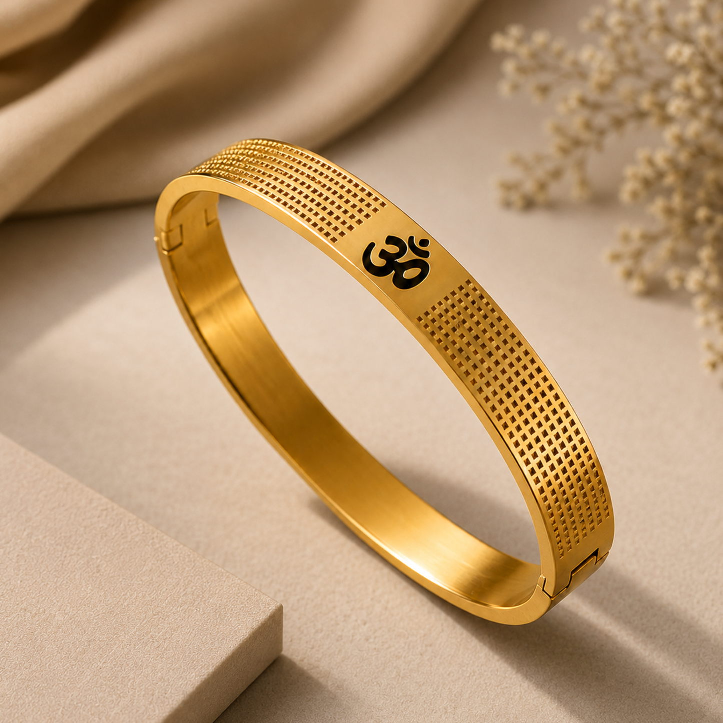 Men - Om Divine Grid Kada Bracelet