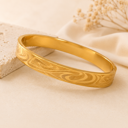 Men - Golden Wave Designer Kada