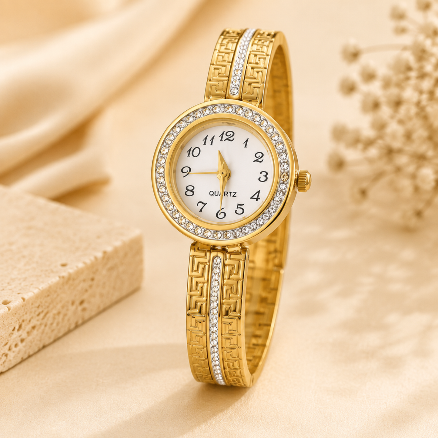Golden Majesty Crystal Bracelet Watch
