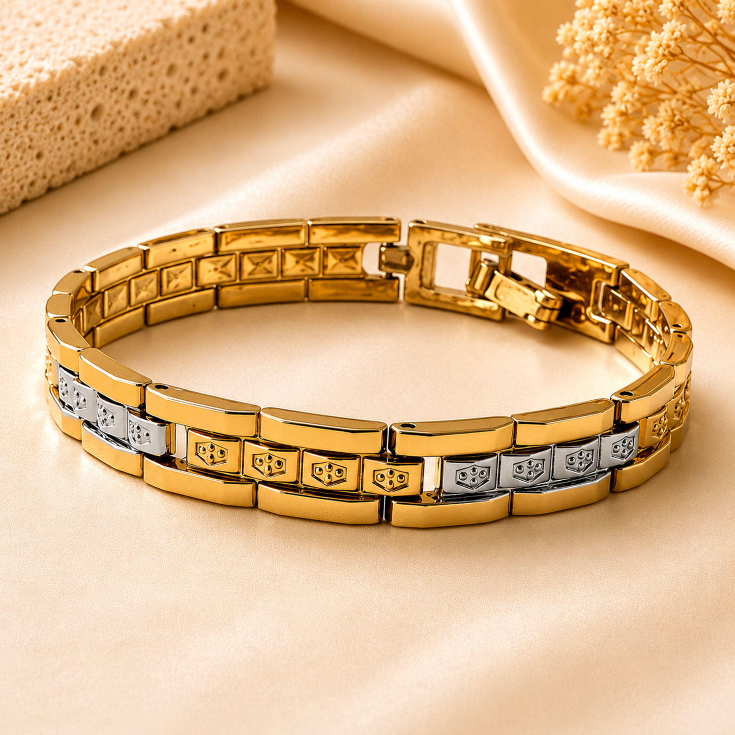 Regal Dual-Tone Designer Bracelet